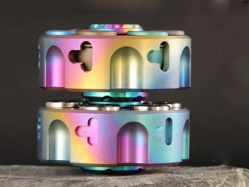 Titanium Alloy Hand Twisting Spinning Top Gyro Gyroscope EDC Fidget Spinner Toy 07FC0E-D4 - KOEEK