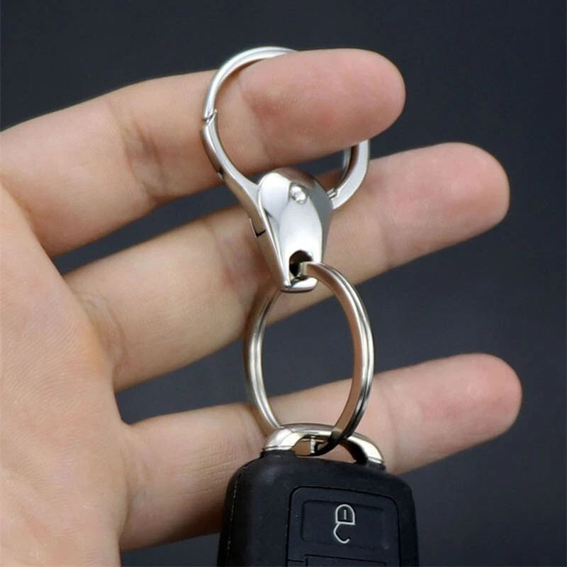 2pcs  Stainless Steel Keychain Carabiner Portable Car Key Bag Pendant EDC 07FC0E-D4 - KOEEK