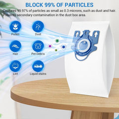 14 Pack 3D Airclean GN Vacuum Bags Compatible with Miele Classic C1, Complete 07FC0E-D4 - KOEEK