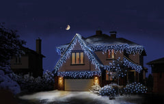 Premier 720 LED Snowing Icicles Multi-Action Christmas Lights with Timer - WHITE PREMIER - KOEEK