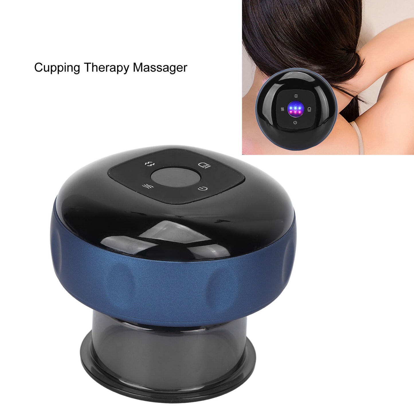 new Electric Cupping Massager Machine Smart Cups Scraping For Relief(Bleu ) HGF koeek - KOEEK