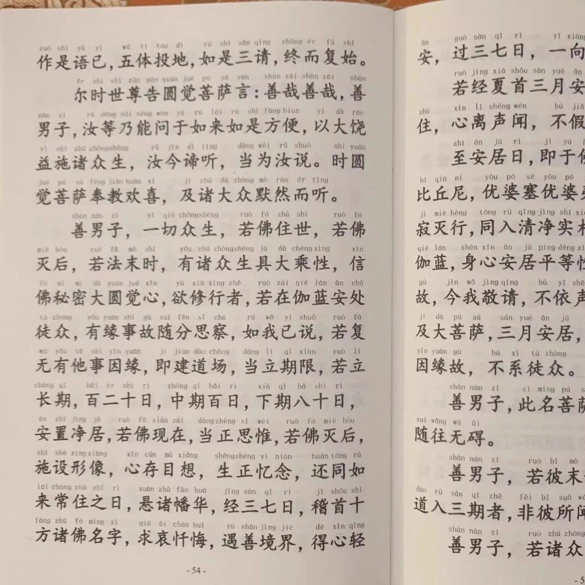 Yuanjue Sutra Simplified Large Print Pinyin Recitation Buddhist Textbook 07FC0E-D4 - KOEEK
