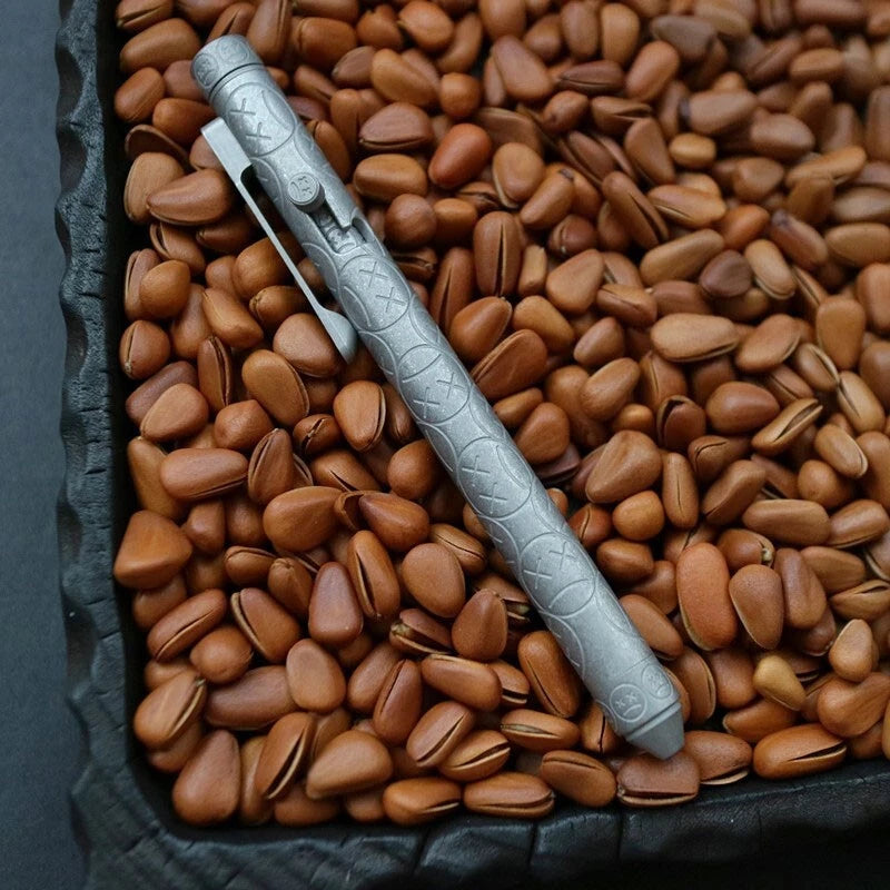 EDC Titanium Pocket Ball Pen Office Signature Working Pen Outdoor Portable Pen 07FC0E-D4 - KOEEK