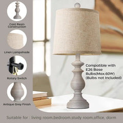 Traditional Table Lamp Set of 2, Rustic Farmhouse Table Lamps for Living Room 07FC0E-D4 - KOEEK