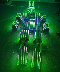LED Robot Costume Suit IlluminatedDance Party Show Glow Night Lights Clothing 07FC0E-D4 - KOEEK
