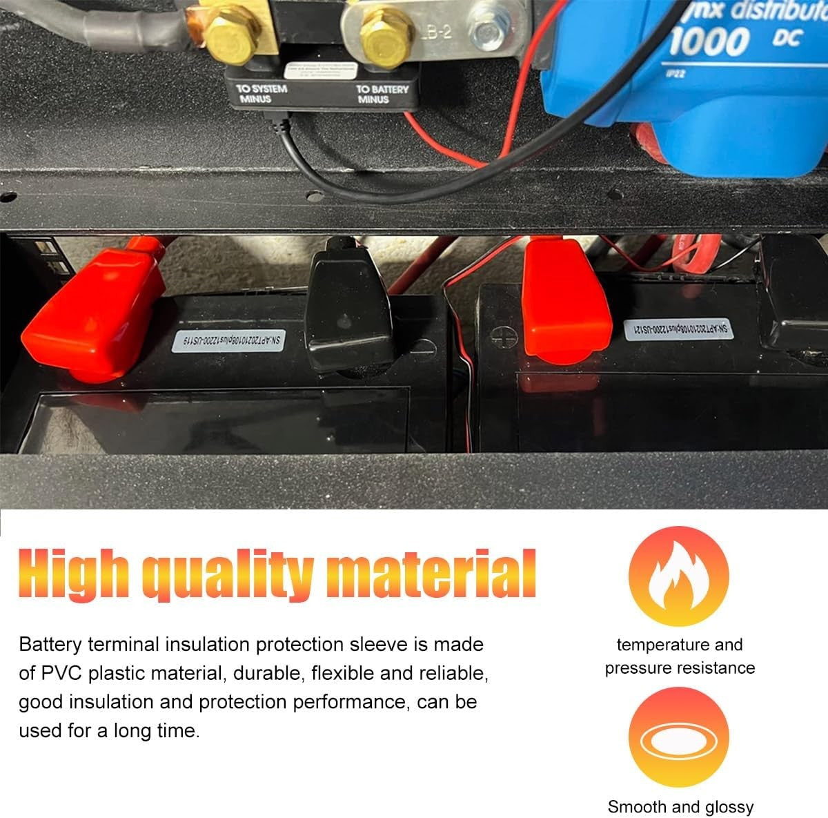 new 2 PCS Battery Terminal Cover, Soft Rubber Positive Negative Insulating 2 07FC0E-D4 - KOEEK
