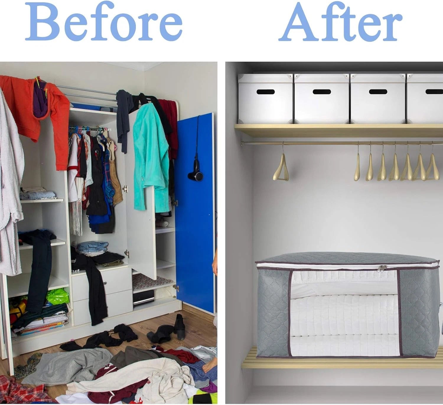 3 zippered storage bags, suitable for wardrobes, can be  to store mattresses 07FC0E-D4 - KOEEK