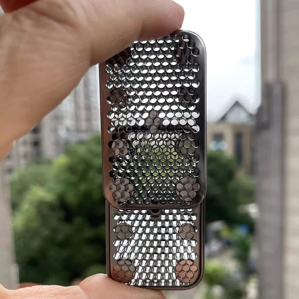 Titanium alloy Hollow Coral Fidget Slider Creative Push Fidget Stress Relief Toy 07FC0E-D4 - KOEEK
