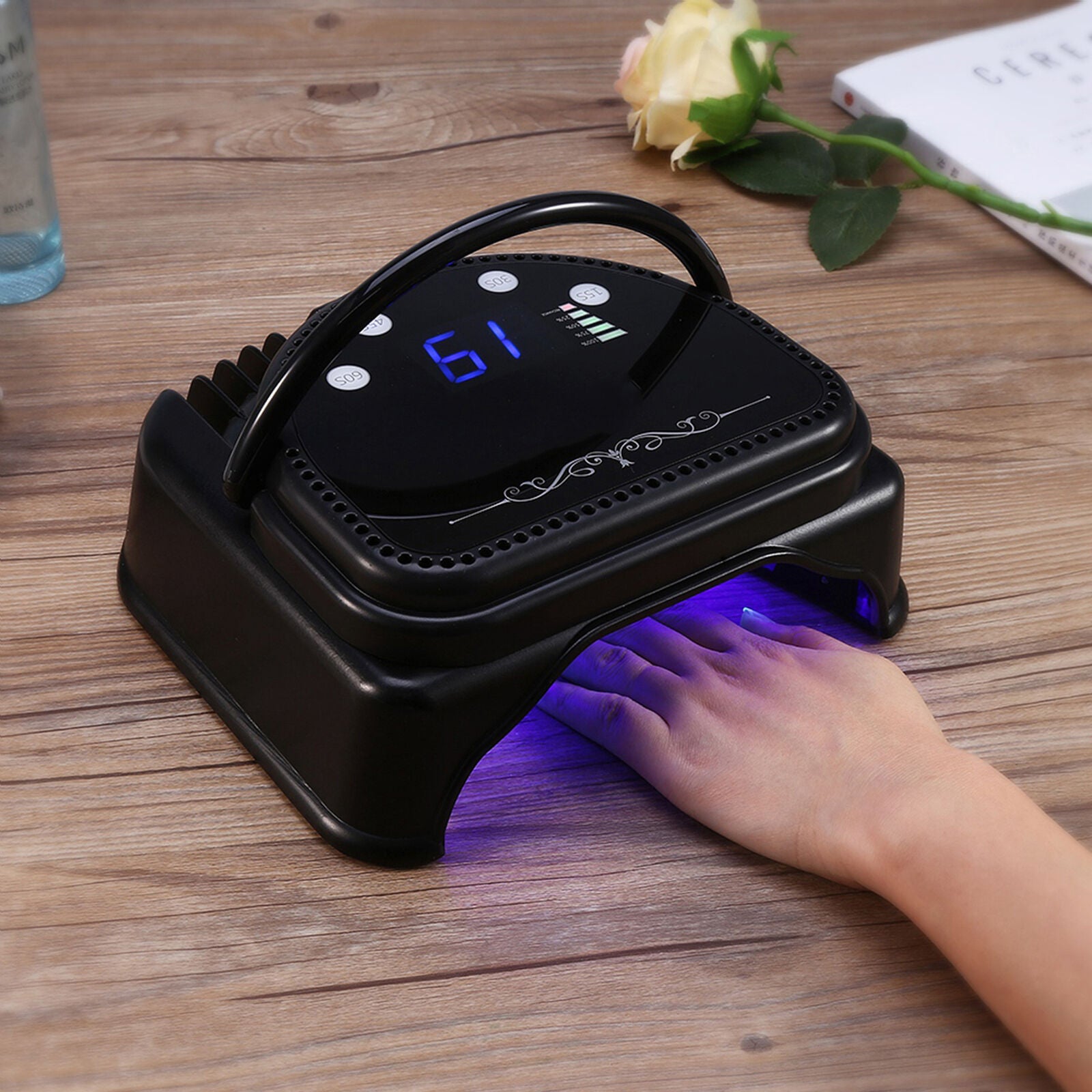 new 64W 32PCS LEDS CORDLESS RECHARGEABLE NAIL LAMP DRYER MACHINE MANICURE TOOL HGF koeek - KOEEK