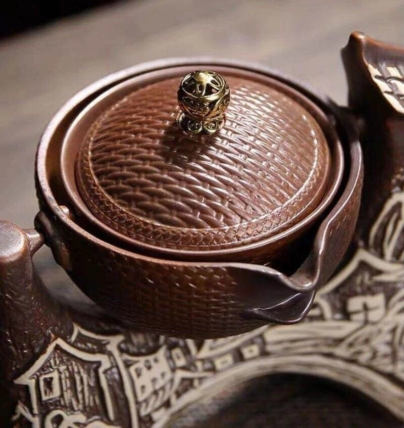 Lazy Man Tea Set Ceramic Teapot Semi Automatic Tea Making Kung Fu Tea Ceremony 07FC0E-D4 - KOEEK