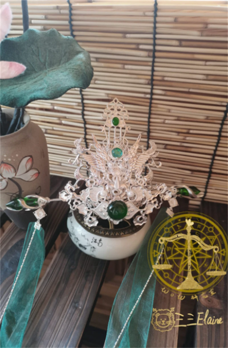 Scum Villain Self Saving System Shen Qingqiu Hair Crown Tassle Hairpin headdress 07FC0E-D4 - KOEEK