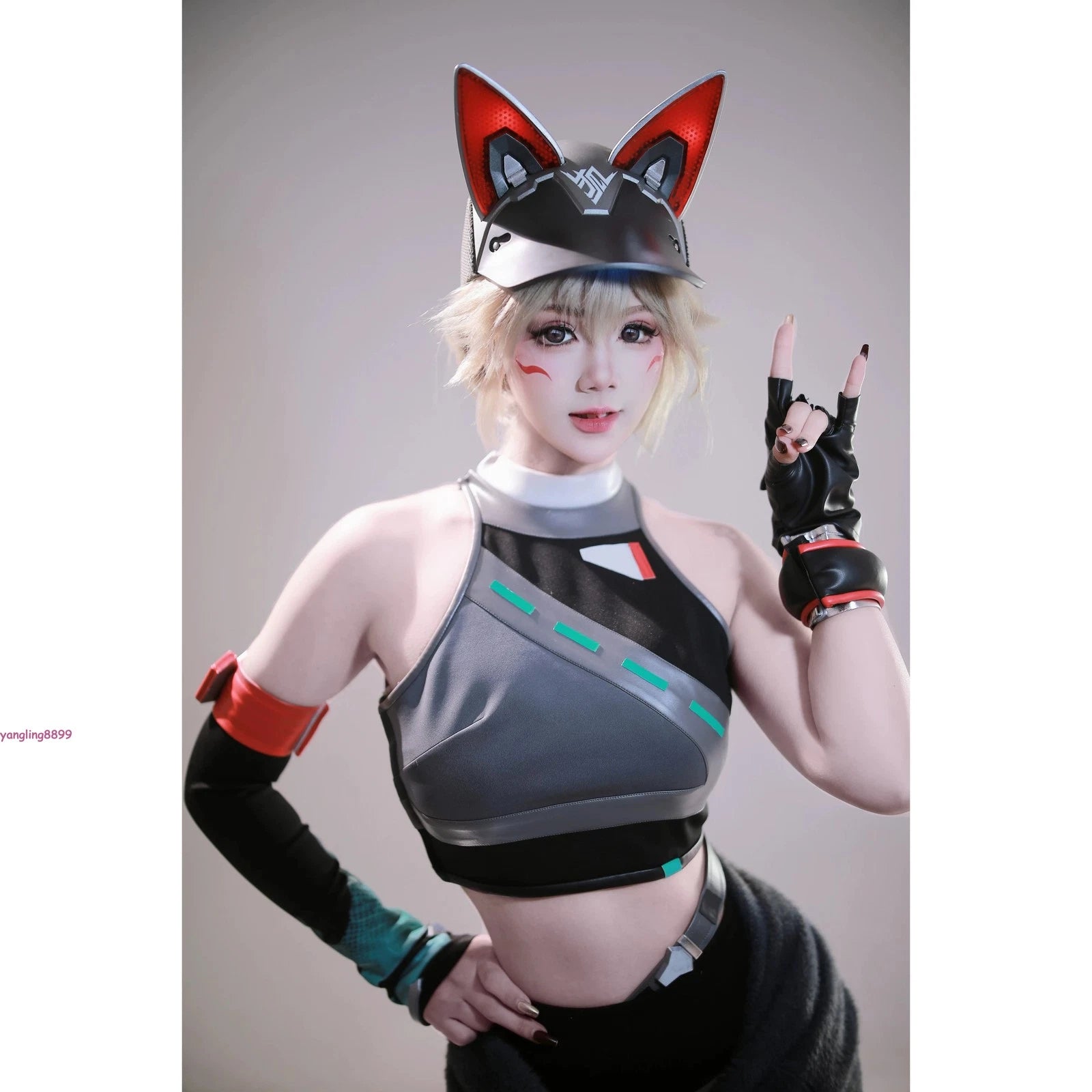 Overwatch Kiriko Cosplay Cap Halloween Party Cos Prop Hat with Fox Ears Unisex 07FC0E-D4 - KOEEK