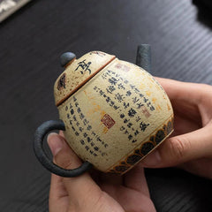 140ml Chinese Retro Ceramic Handmade Tea Pot Ball Hole Filter Tea Kettle Teaware 07FC0E-D4 - KOEEK