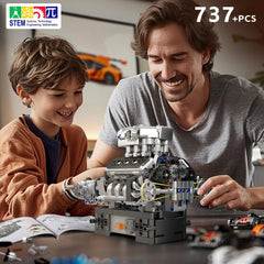 new Mould King 10206 V8 Engine Motor Model Building Block Kid Adult Toy STEM DIY MOULD KING - KOEEK