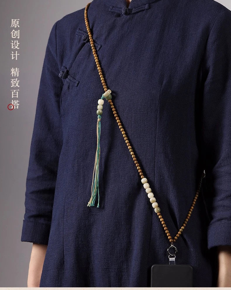 Bodhi  Chinese Style Crossbody Phone Lanyard Anti Drop Anti Lost Mobile Strap 07FC0E-D4 - KOEEK