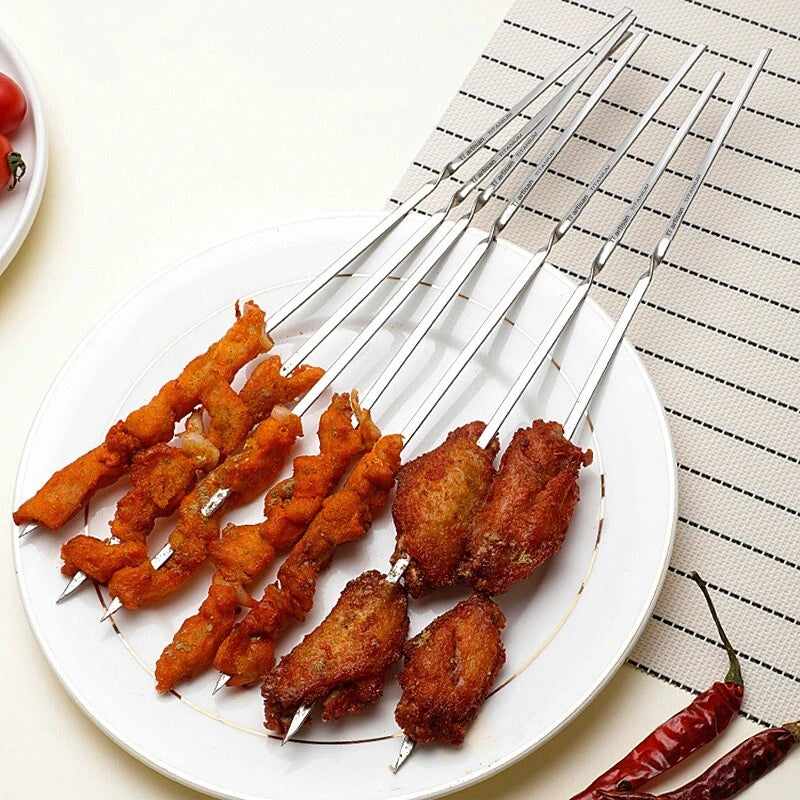 5pcs Barbecue Skewer titanium Flat Grilling Skewers BBQ Needle Stick Barbecue 07FC0E-D4 - KOEEK