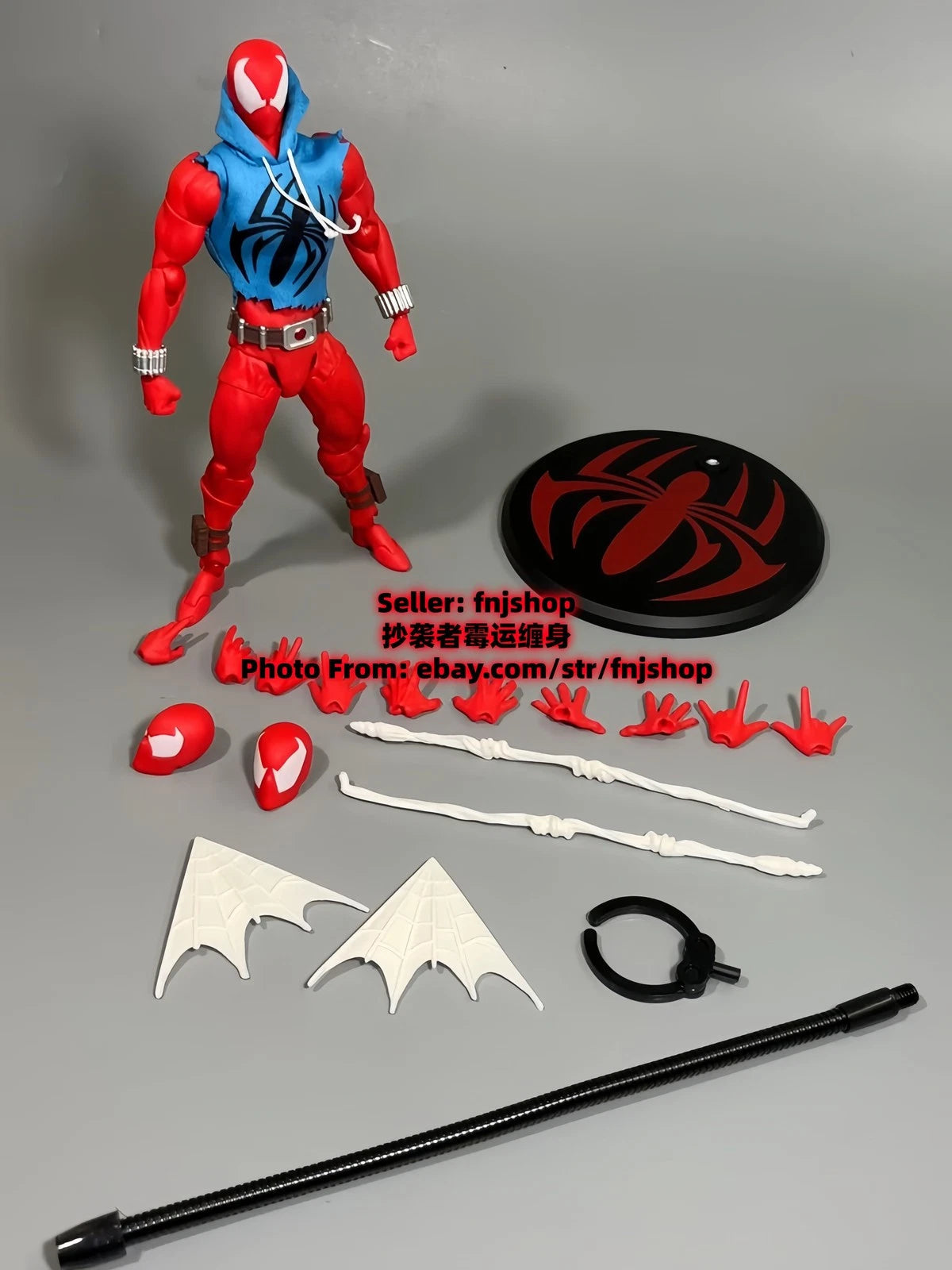 Hot- Mess Toys Scarlet Hero Spider-Man Blue Suit 1/12 Action Figure US STOCK MESS_TOYS - KOEEK