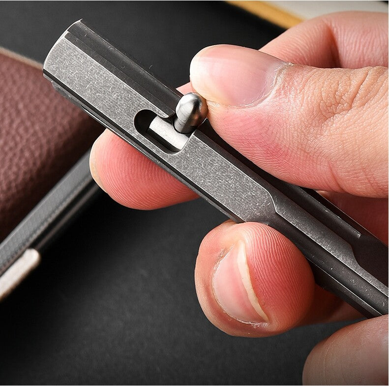Titanium Bolt Action Ballpoint Pen EDC Pocket Pen Business Office Writing Gift 07FC0E-D4 - KOEEK