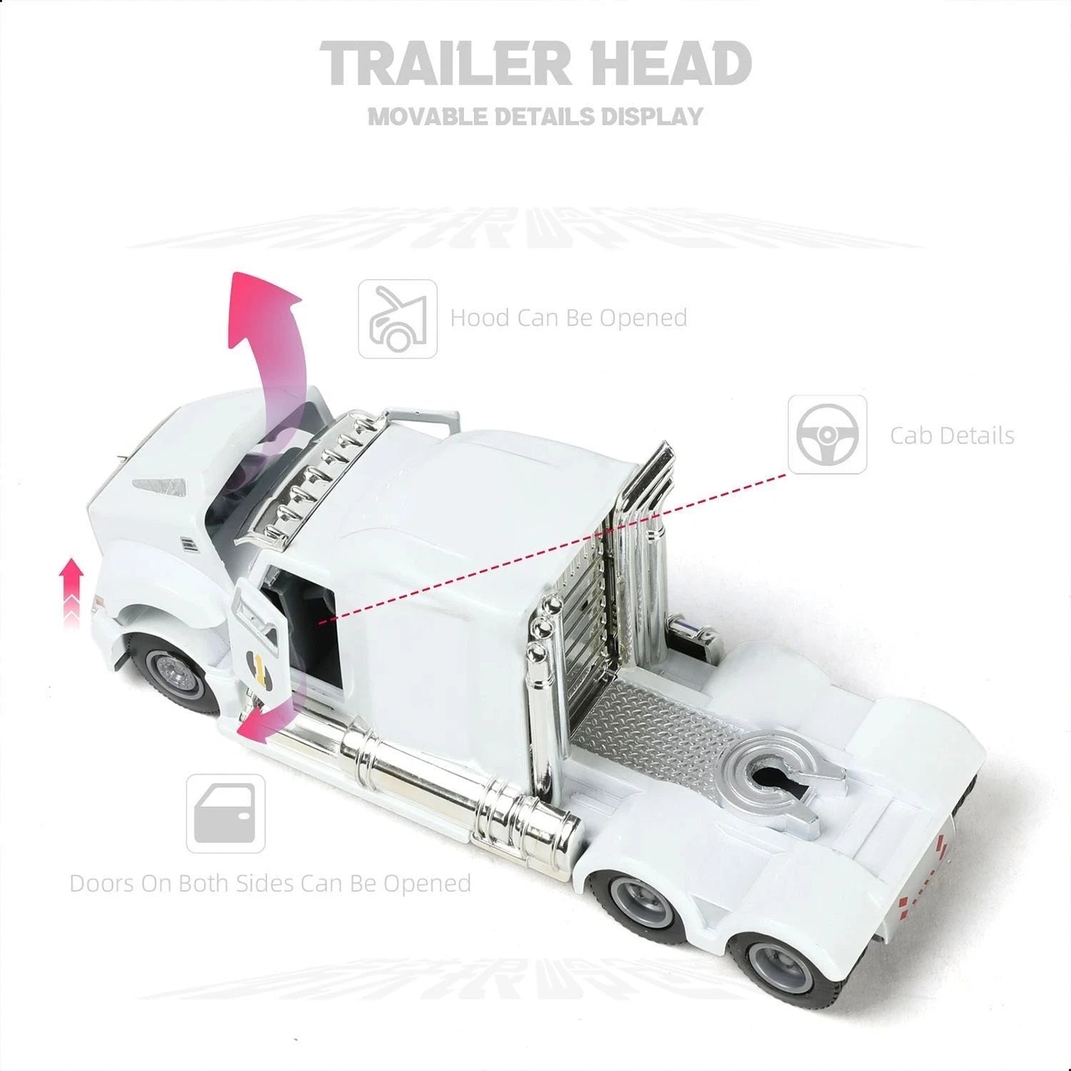 Kenworth W900 1:50 Diecast Truck & Container Trailer, Alloy Heavy Haul Toy Model 07FC0E-D4 - KOEEK