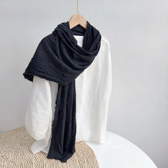 Mens  Cotton Natural Wrinkled Scarf Breathable Winter Shawl Unisex Scarves 07FC0E-D4 - KOEEK