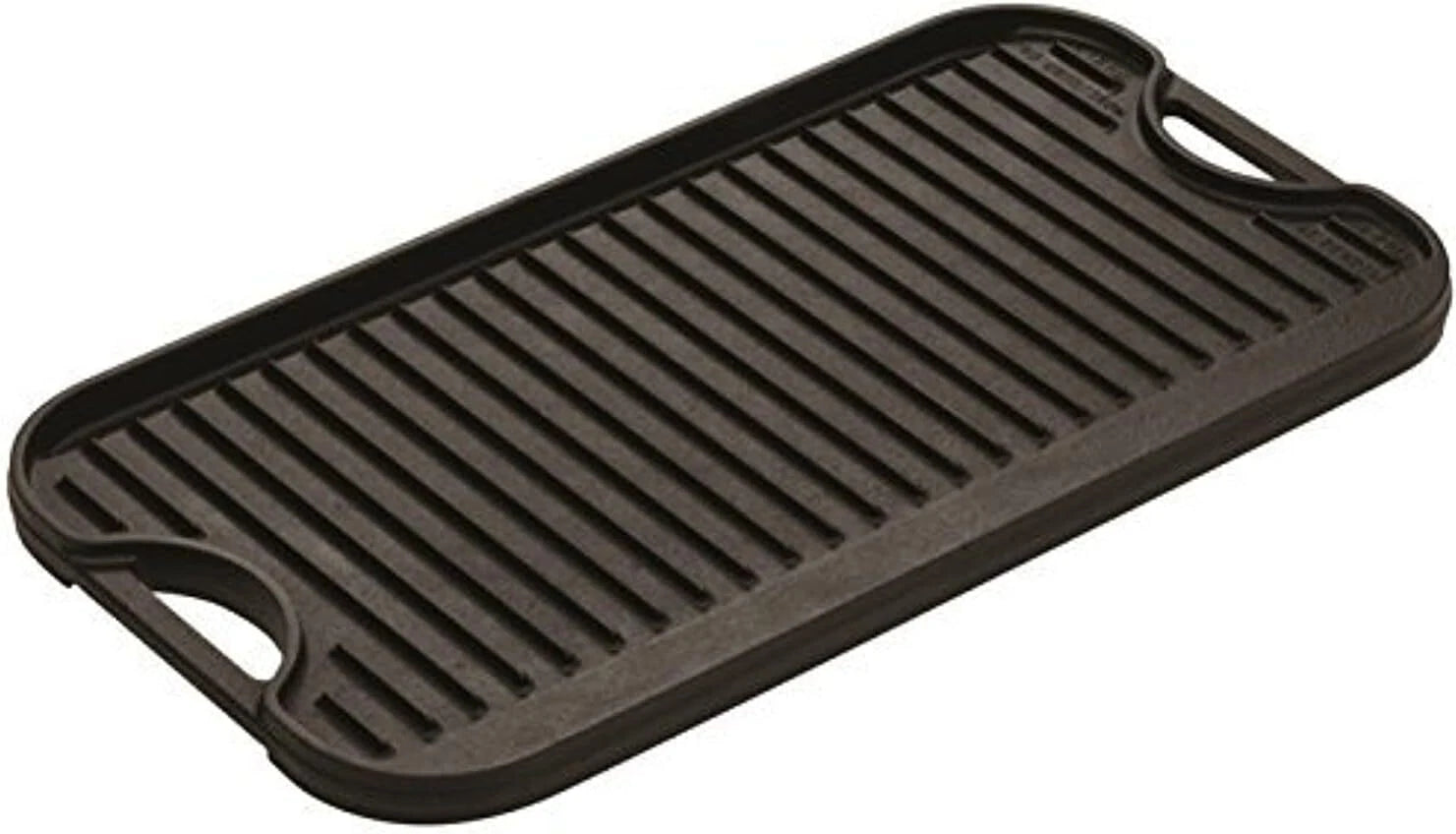 Cast Iron Reversible Grill/Griddle, 20-inch x 10.44-inch, Black 07FC0E-D4 - KOEEK