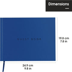 Classic black guest book, leather cover, 112 pages, 9 x 7 inches - Blue 07FC0E-D4 - KOEEK