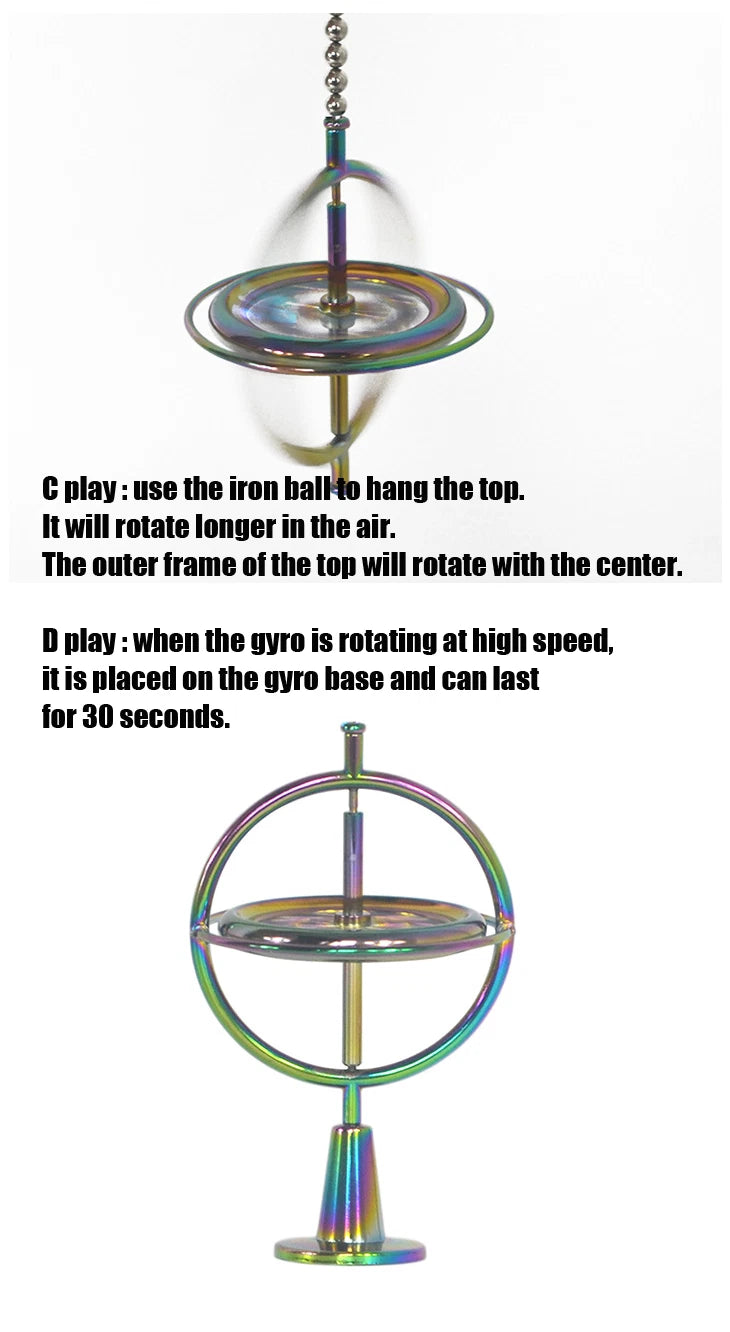 Metal Gyroscope Anti Gravity Rotating Balance Mechanical Gyroscope Teaching Tool 07FC0E-D4 - KOEEK