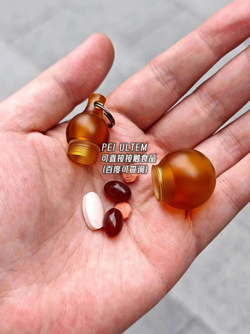 PEI ULTEM Waterproof Pill Case Holder Organizer Box Container EDC Keychain Gift 07FC0E-D4 - KOEEK