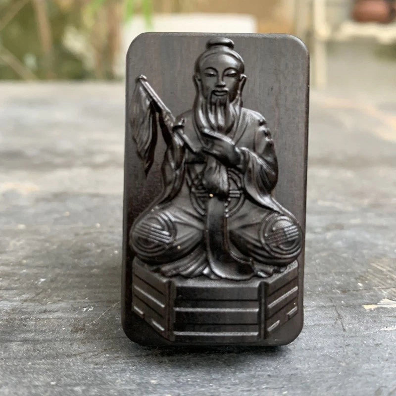 5*3cm Agarwood Taoist Three Pure Ones Pendant Taishang Laojun Necklace Charm 07FC0E-D4 - KOEEK