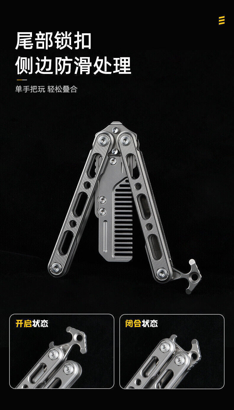 EDC Titanium Alloy Comb Hair Cutting Outdoor Activity Portable Standbys Tools 07FC0E-D4 - KOEEK