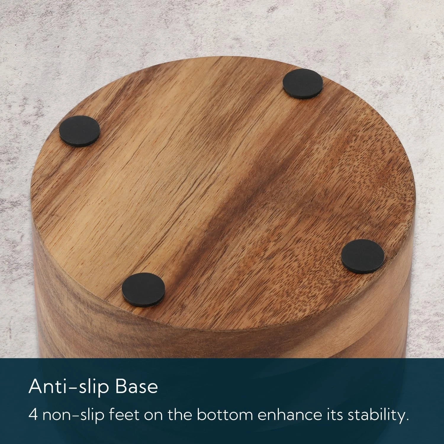 Acacia Wood Salt Cellar Bowl Box with Built-in Spoon to avoid Dust 07FC0E-D4 - KOEEK