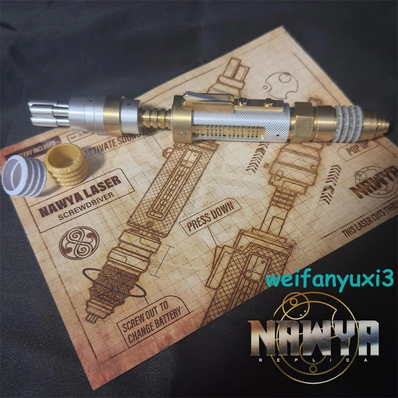 Doctor Who Master Metal Sonic Screwdriver Replica LED Prop Scalable Hand Lamp 07FC0E-D4 - KOEEK