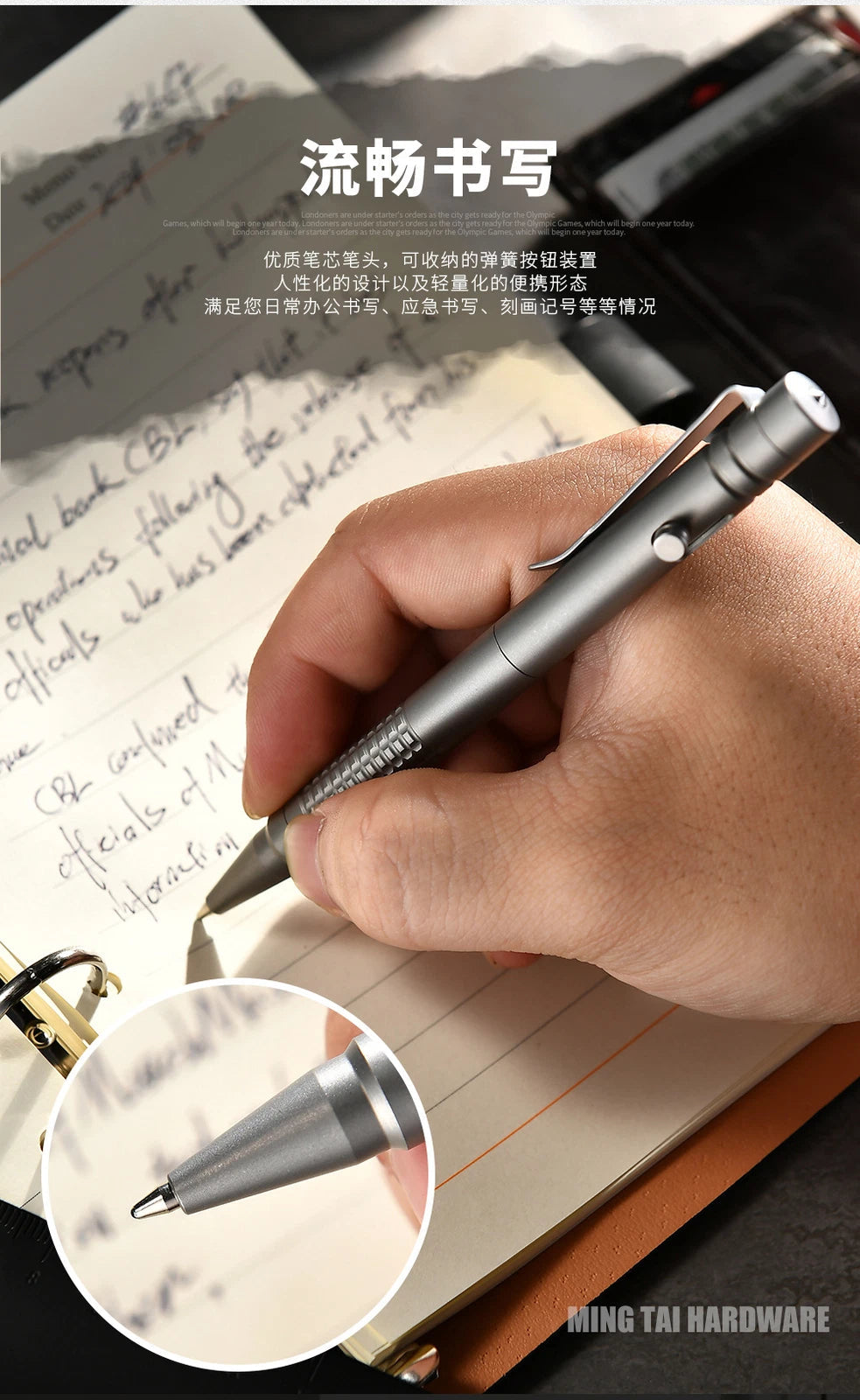 Titanium Alloy Practical Ball Pen Pocket Signature Tactical EDC Multi-Tools Pen 07FC0E-D4 - KOEEK