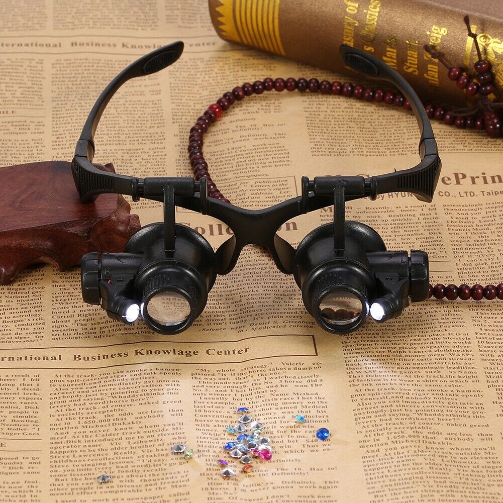 new Head Wearing Magnifying Lens Double Eye Jewelry Watch Repair Loupe Glasses HGF koeek - KOEEK