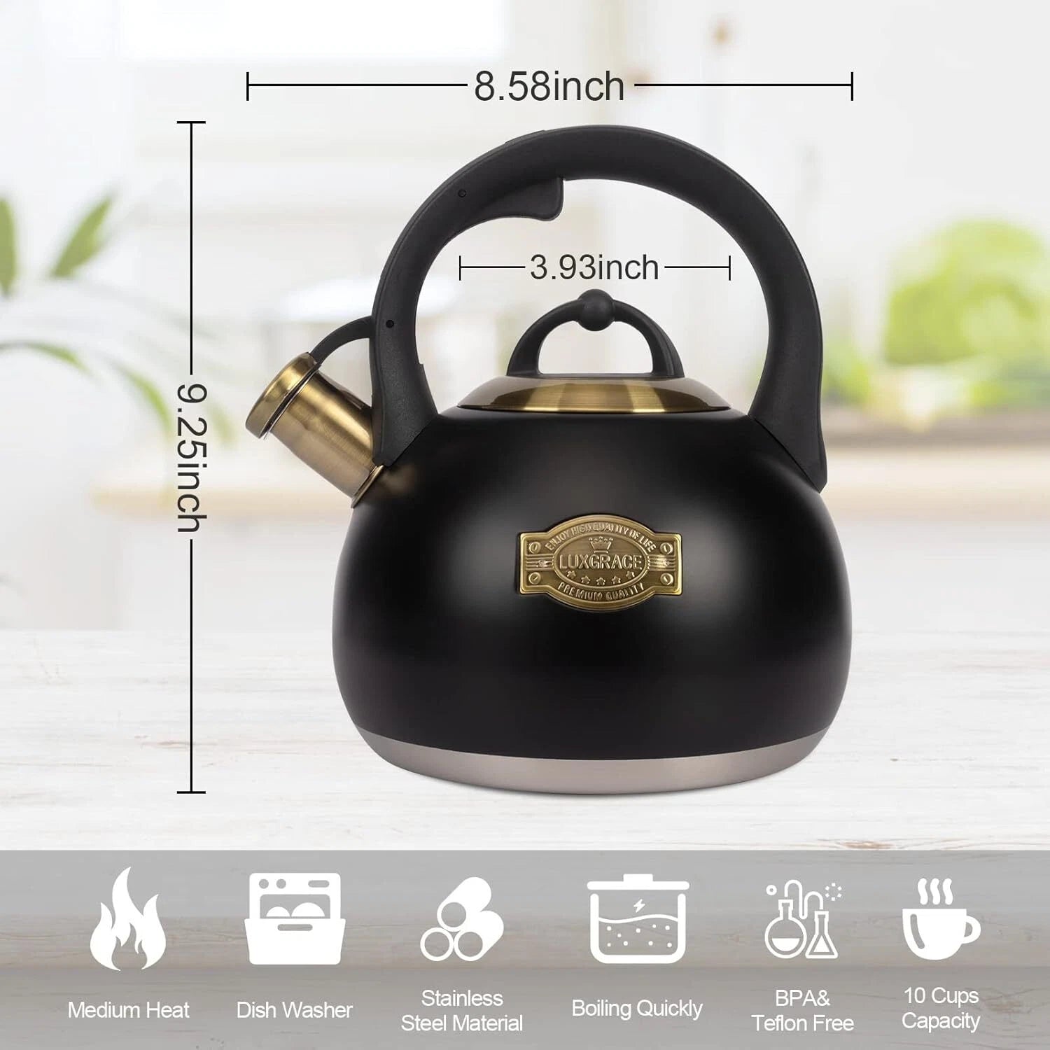 Tea Kettle for Stovetop,Food Grade Stainless Steel Water Kettle,Tea Pot for Home 07FC0E-D4 - KOEEK