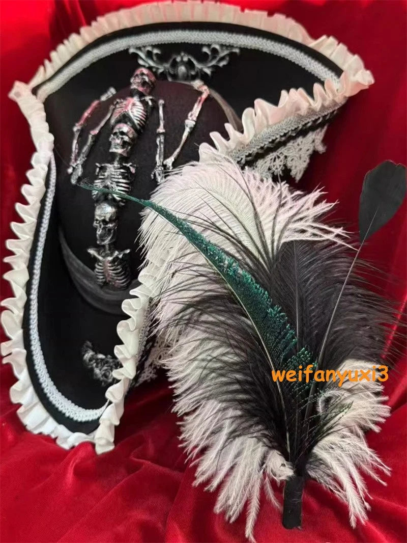 Pirates of the Caribbean Gothic Retro Lace Headgear Cosplay Adjustable Hat Prop 07FC0E-D4 - KOEEK