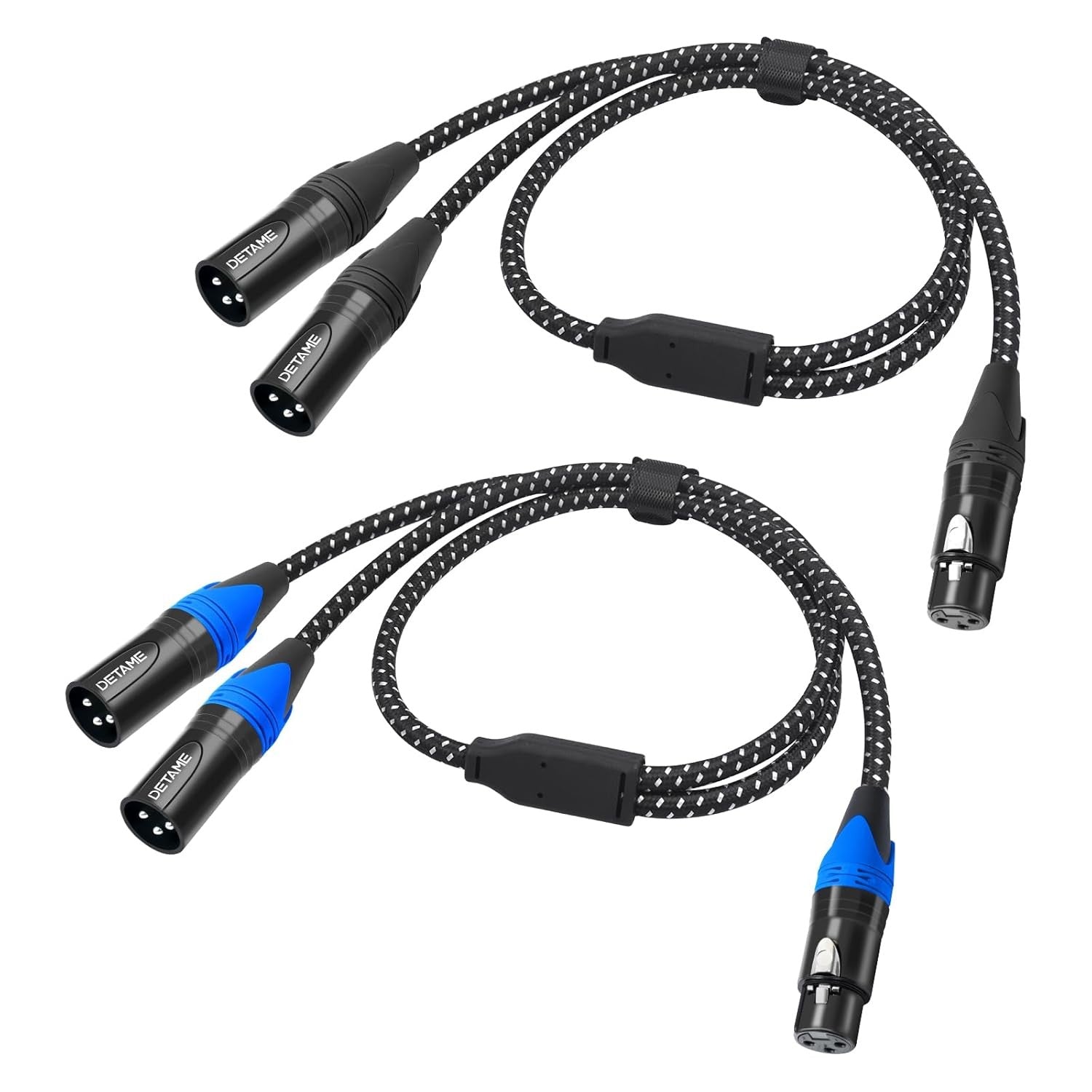 new 2Pack XLR Female to Dual Male Y Splitter Cable, 2 Y 2FT