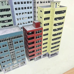 1: 87 Building High rise City Scene Model Train Railway Modern Office Kit Toy 07FC0E-D4 - KOEEK