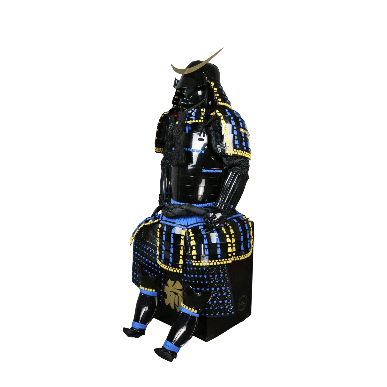 Samurai Armor Shiny Blue Black Japanese Armor Tōsei Gusoku Ornament Collectible 07FC0E-D4 - KOEEK