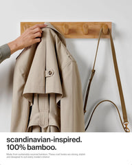 Wall-mounted coat rack with 5 heavy-duty 1-inch diameter hooks (set of 2) 07FC0E-D4 - KOEEK