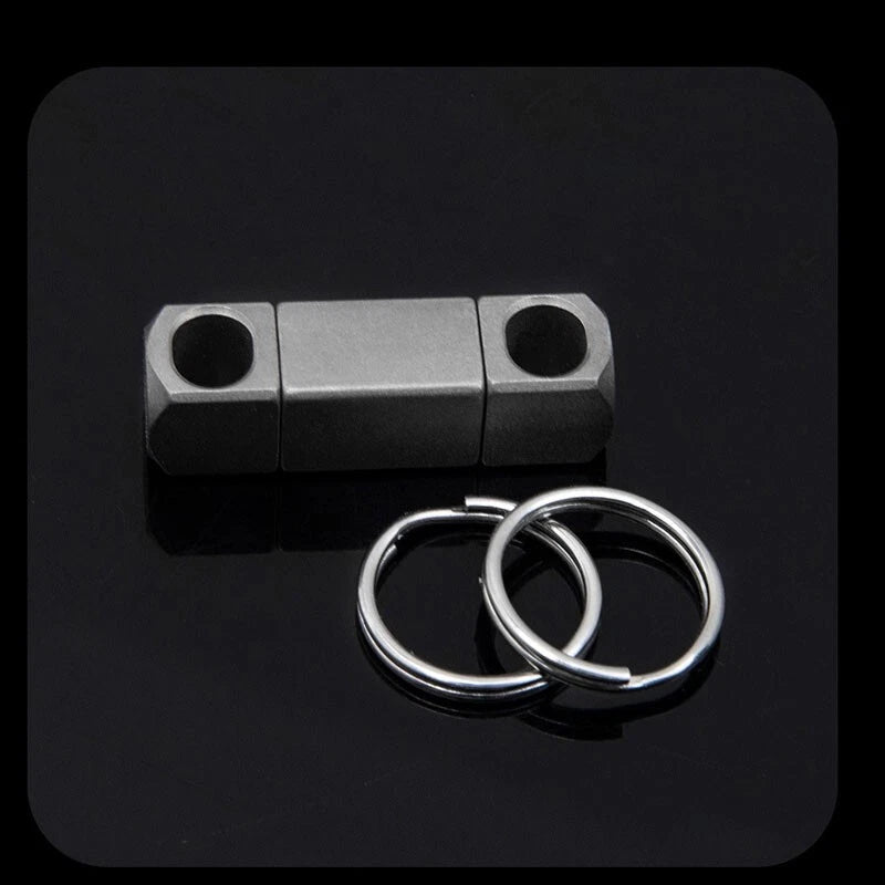 EDC 360° Rotate Titanium Alloy Keychain Portable Double Keyrings Pendant Tool 07FC0E-D4 - KOEEK