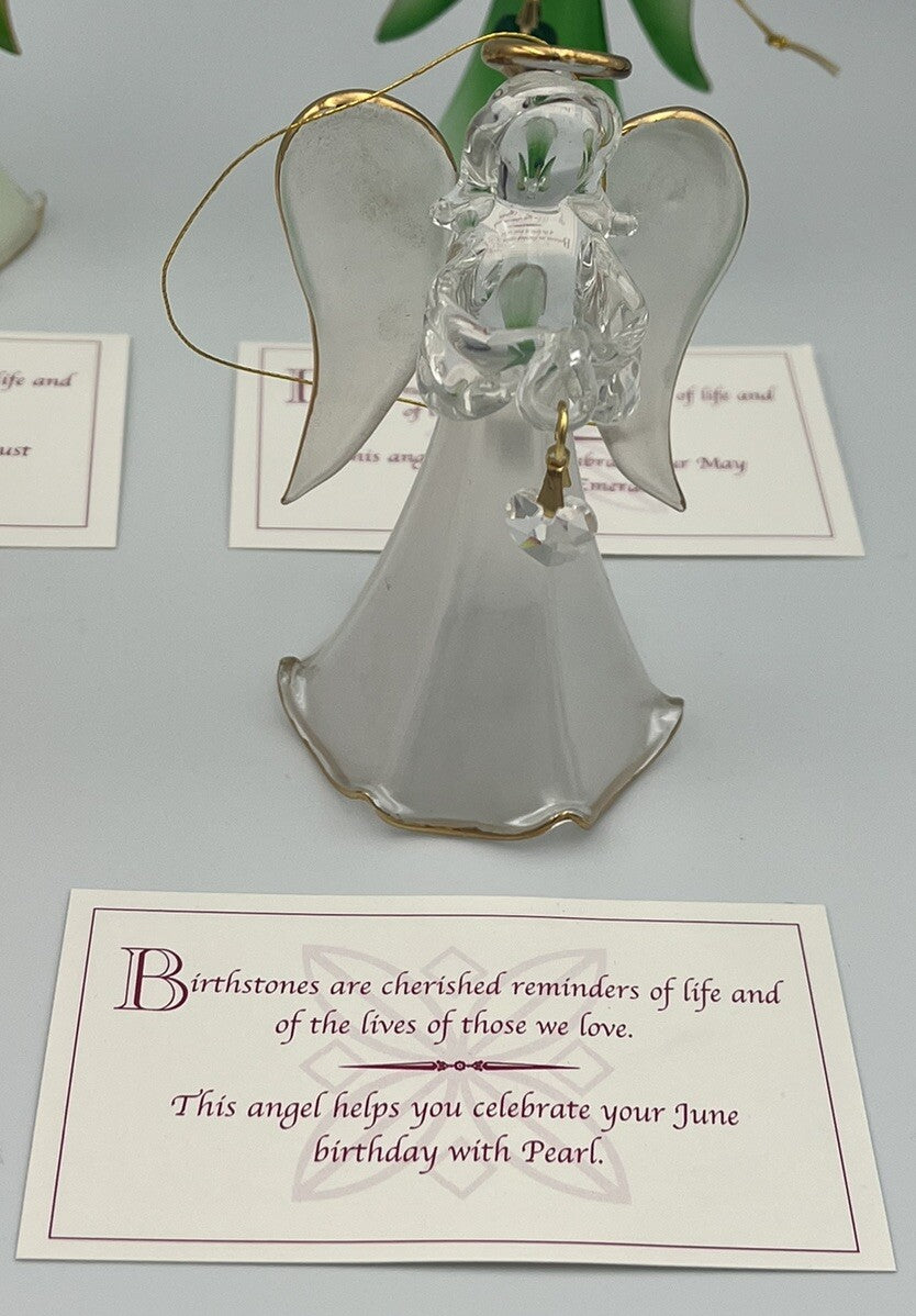 (8) Glass Ornament Angels High Quality Glass Collection Birthstone Angels ! 07FC0E-D4 - KOEEK