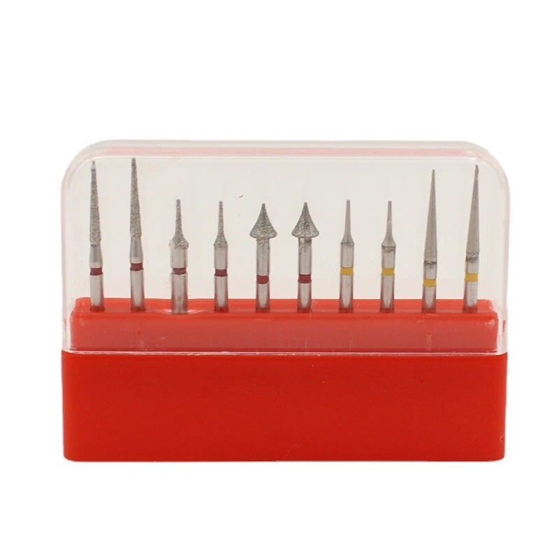 10pcs/1 Set Dental Diamond Burs Composite Polishing Kit For High Speed Handpiece 07FC0E-D4 - KOEEK
