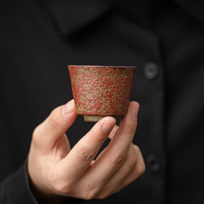 45ml Manshanhong Horseshoe Cup Retro Ceramic Tea Tasting Cup Kung Fu Teaware 07FC0E-D4 - KOEEK