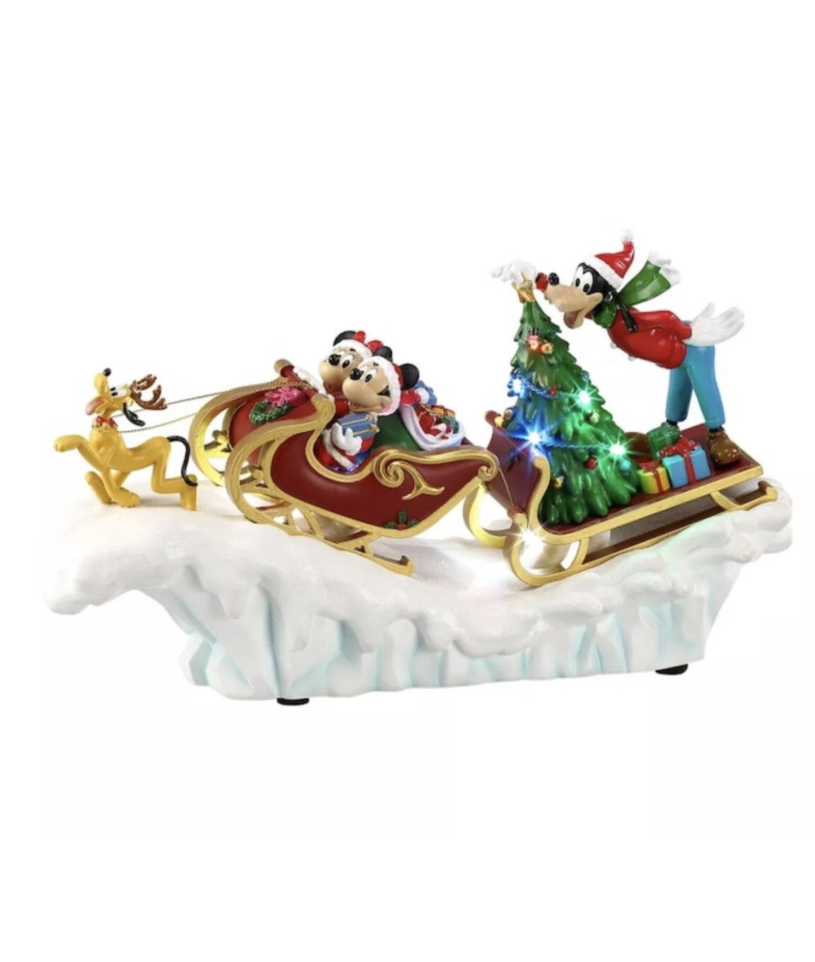 Disney Christmas Holiday Musical Sleigh Mickey Minnie Goofy Pluto 8 Songs Lights DISNEY - KOEEK