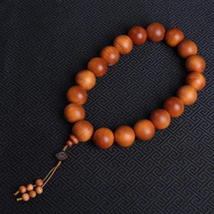 Taihang Cliff Cypress Burl Beads  Bracelet Prayer Beads 20mm 19 Bead Strand 07FC0E-D4 - KOEEK