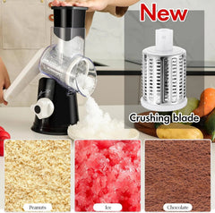 Rotating cheese grater, hand-cranked, kitchen shredder, quick cut 07FC0E-D4 - KOEEK