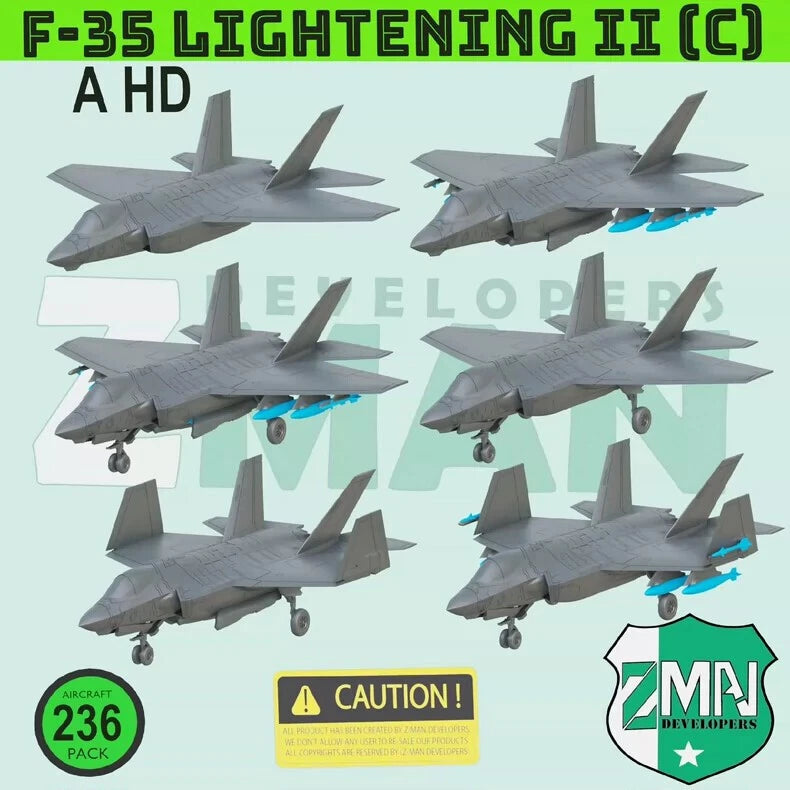 1/144 U.S. F35-C Lightning 2 Fighter Jet Unpainted Assembly Model 3D Printed 07FC0E-D4 - KOEEK