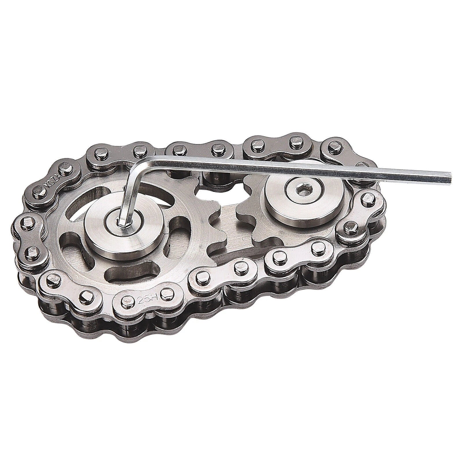 Bike Chain Gear Fidget Spinner Gyro Stainless Steel Sprocket Decompress EDC Toys 07FC0E-D4 - KOEEK