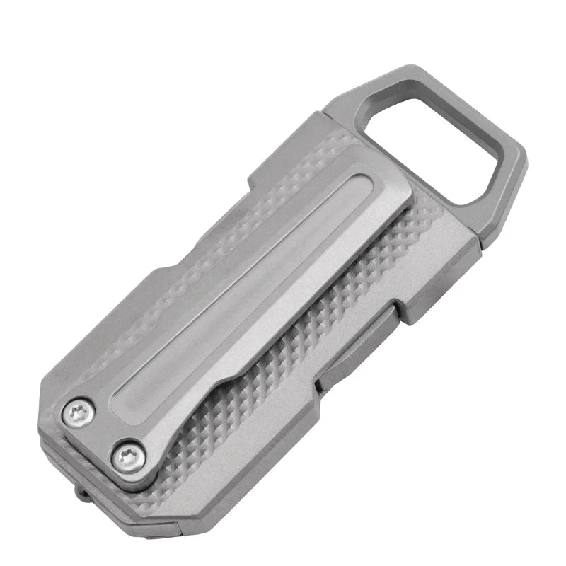EDC Titanium Belt Buckle Portable Men's Belt Clip Waist Hang Keychain Crowbar 07FC0E-D4 - KOEEK